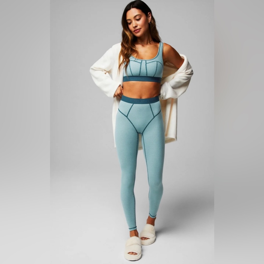 Fabletics Waffle Legging Sz. S Color: Arctic Wave/Midnight Wave Yoga Lounge